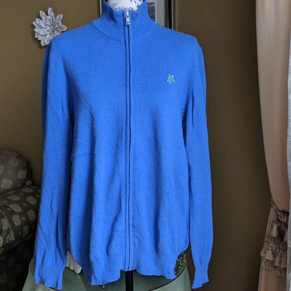 Men's full zip mock turtleneck sweater